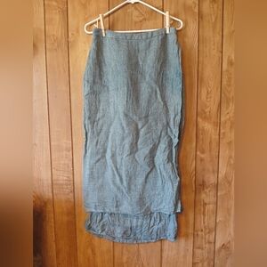 100% Linen Eileen Fisher Wrap Skirt Womens size Small
